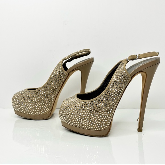 Giuseppe Zanotti ‘Liza’ Crystal Embellished Slingback Heels - Picture 3 of 11